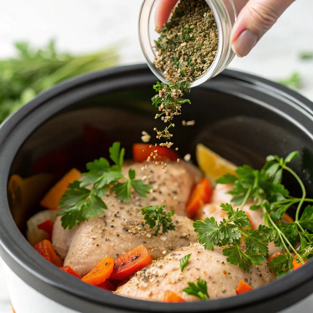 Instructions for Crockpot Chicken Noodle Soup : Season the soup